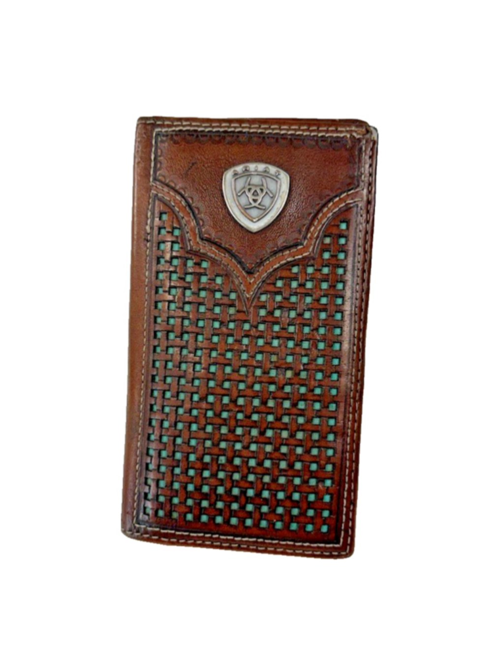 ARIAT Men's Basket Weave Sunburst Rodeo Wallet
